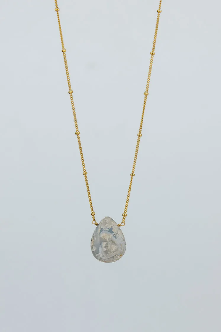 Large Single Stone Necklace - Opal
