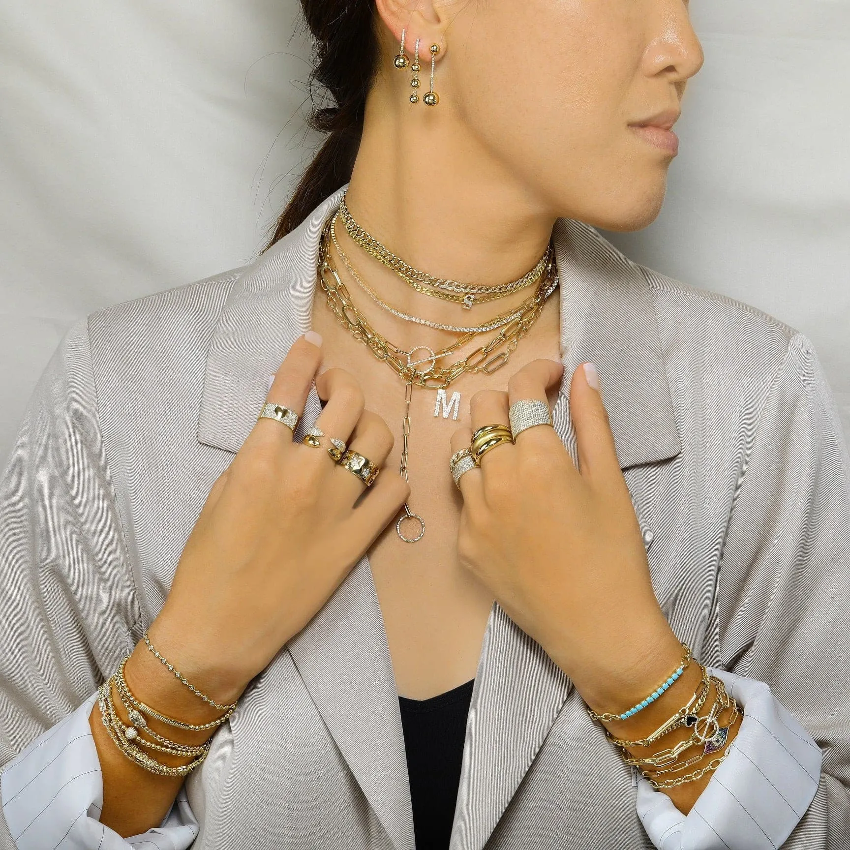 Lariat Boyfriend Chain Paper Clip Toggle Necklace