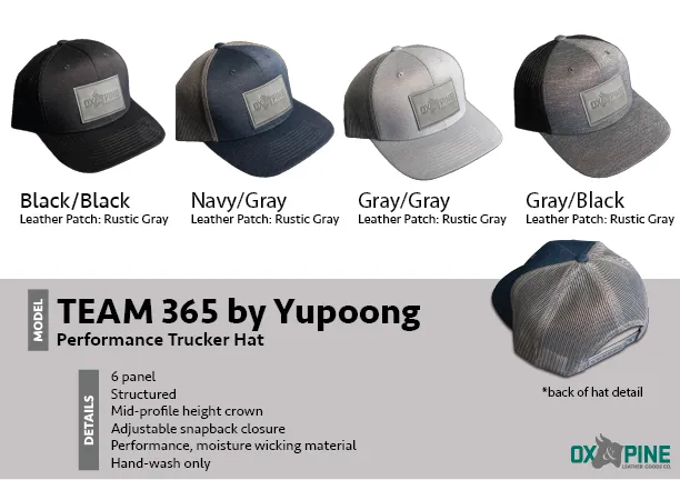 Leather Patch Performance Style Trucker Hat - Best Dad Ever Stamp