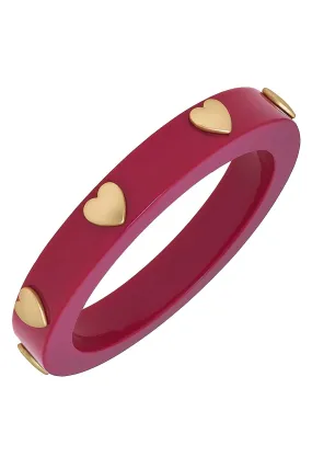 Libby Heart Resin Bangle in Fuchsia