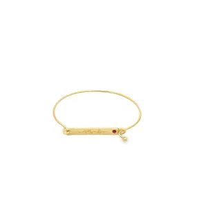 Life Line Heart beat Buckle Bangle Bracelet With Cz Stone (B21)