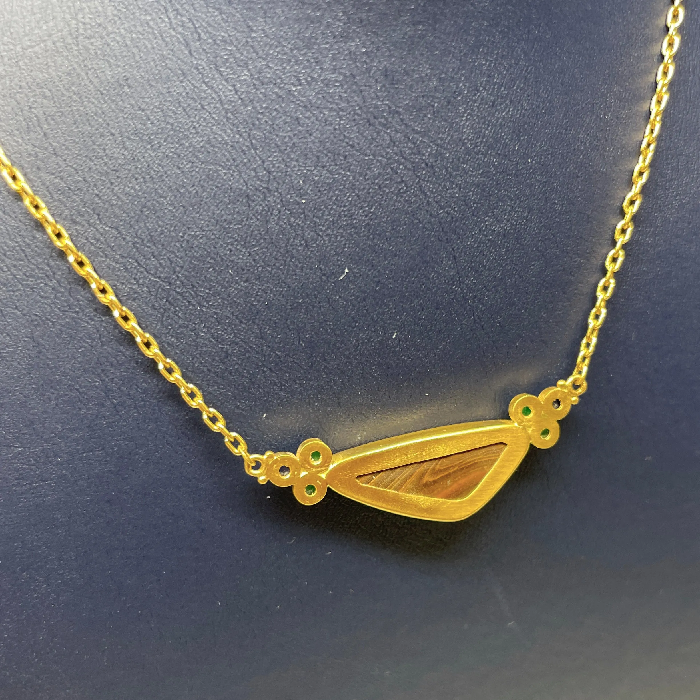 Lika Behar "Ocean" Freeform Opal & Emerald Necklace 24K Gold