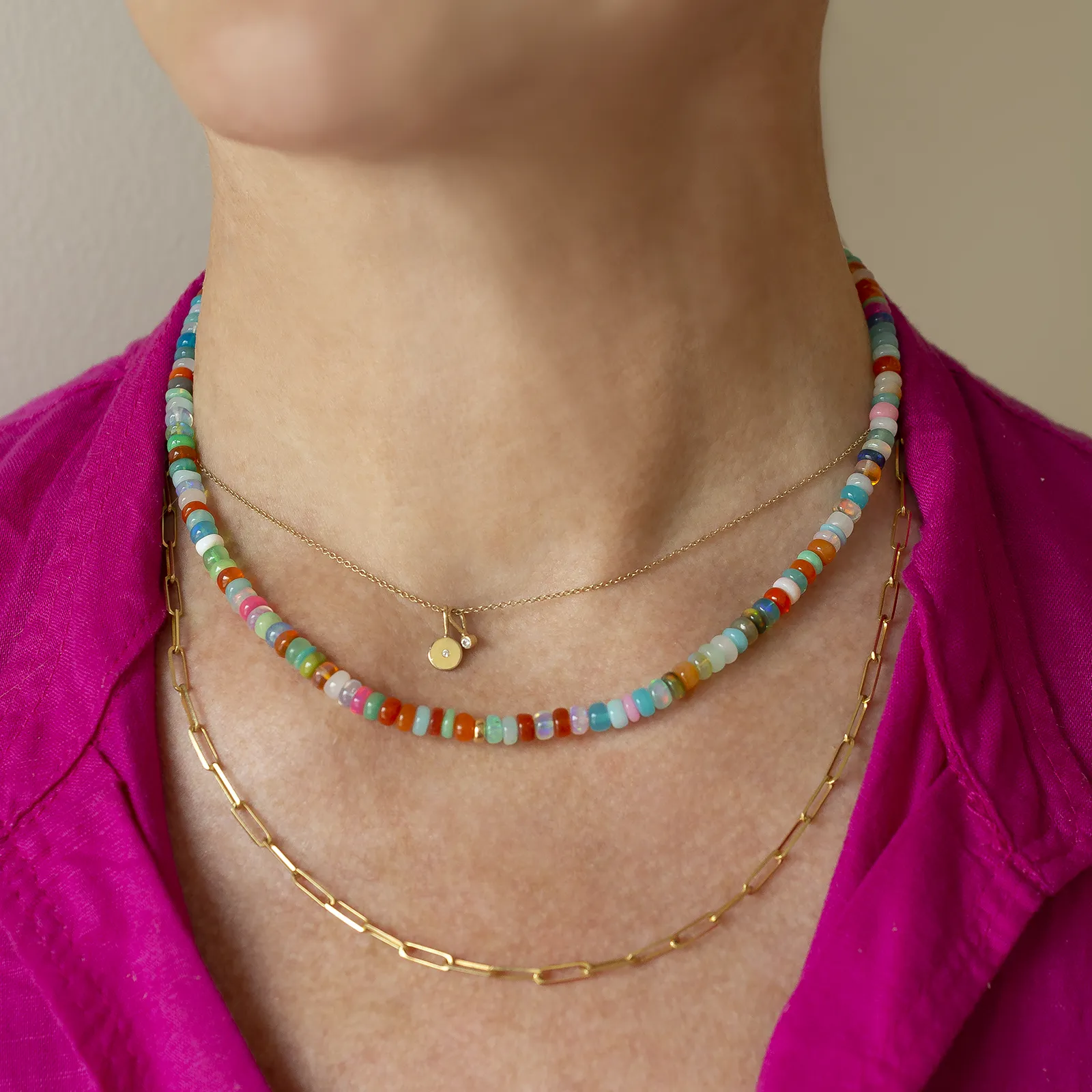 *Limited Edition* Multicolored Opal and Gold Necklace