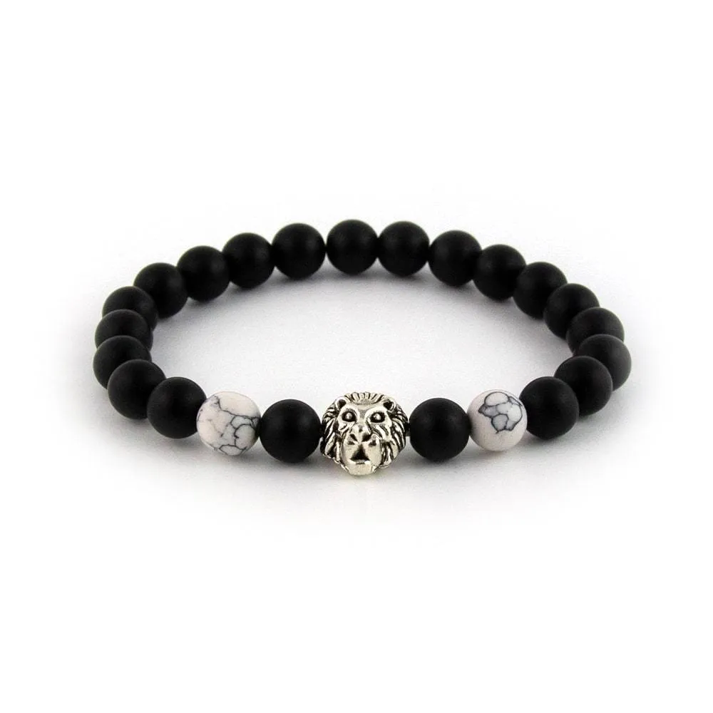 Lion Charm Beaded Bracelet