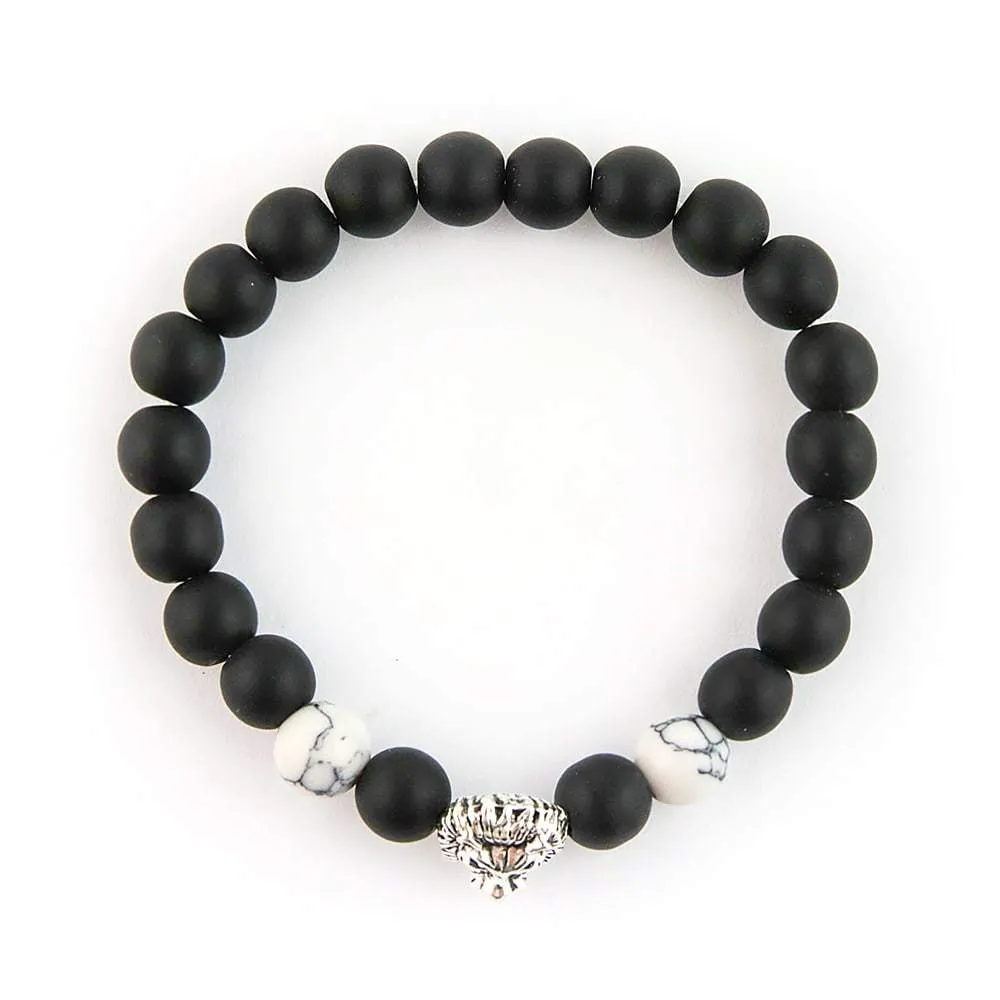 Lion Charm Beaded Bracelet