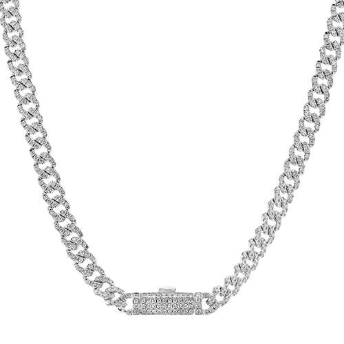 Lock Necklace in 14k Gold with Diamonds