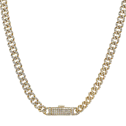 Lock Necklace in 14k Gold with Diamonds