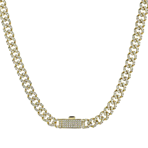 Lock Necklace in 14k Gold with Diamonds