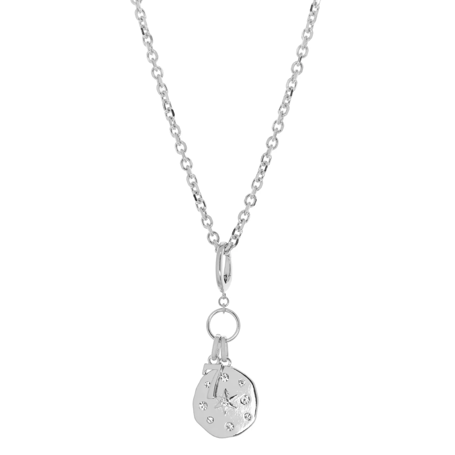 lucky 7 & starburst charm necklace