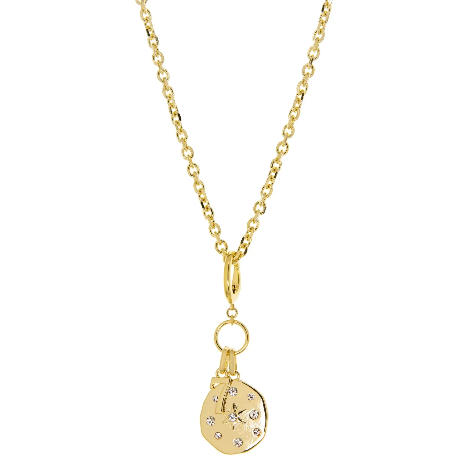 lucky 7 & starburst charm necklace