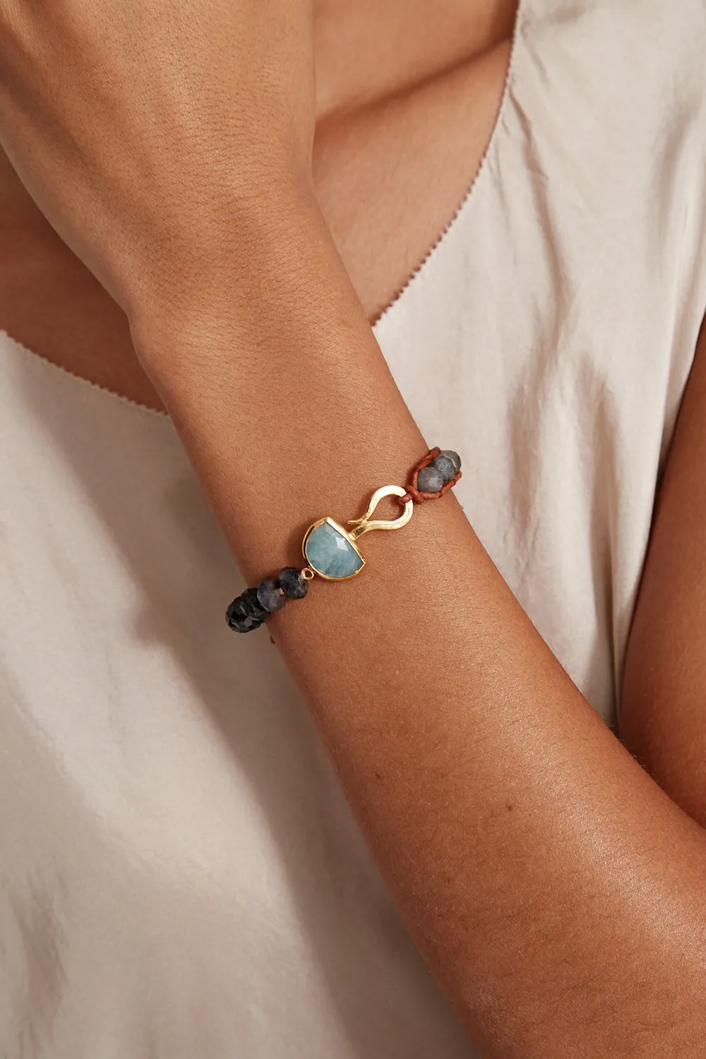 Luna Single Wrap Bracelet Iolite Mix
