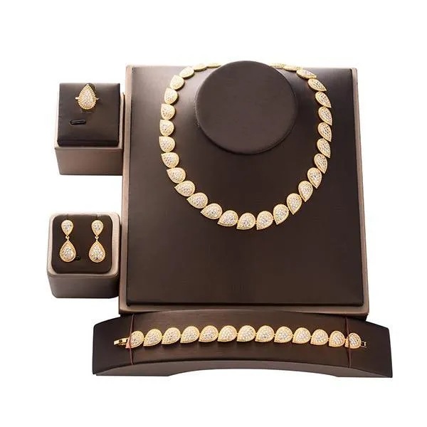 Luxury Wedding Jewelry Set  with AAAA  High Quality Cubic Zirconia Diamonds
