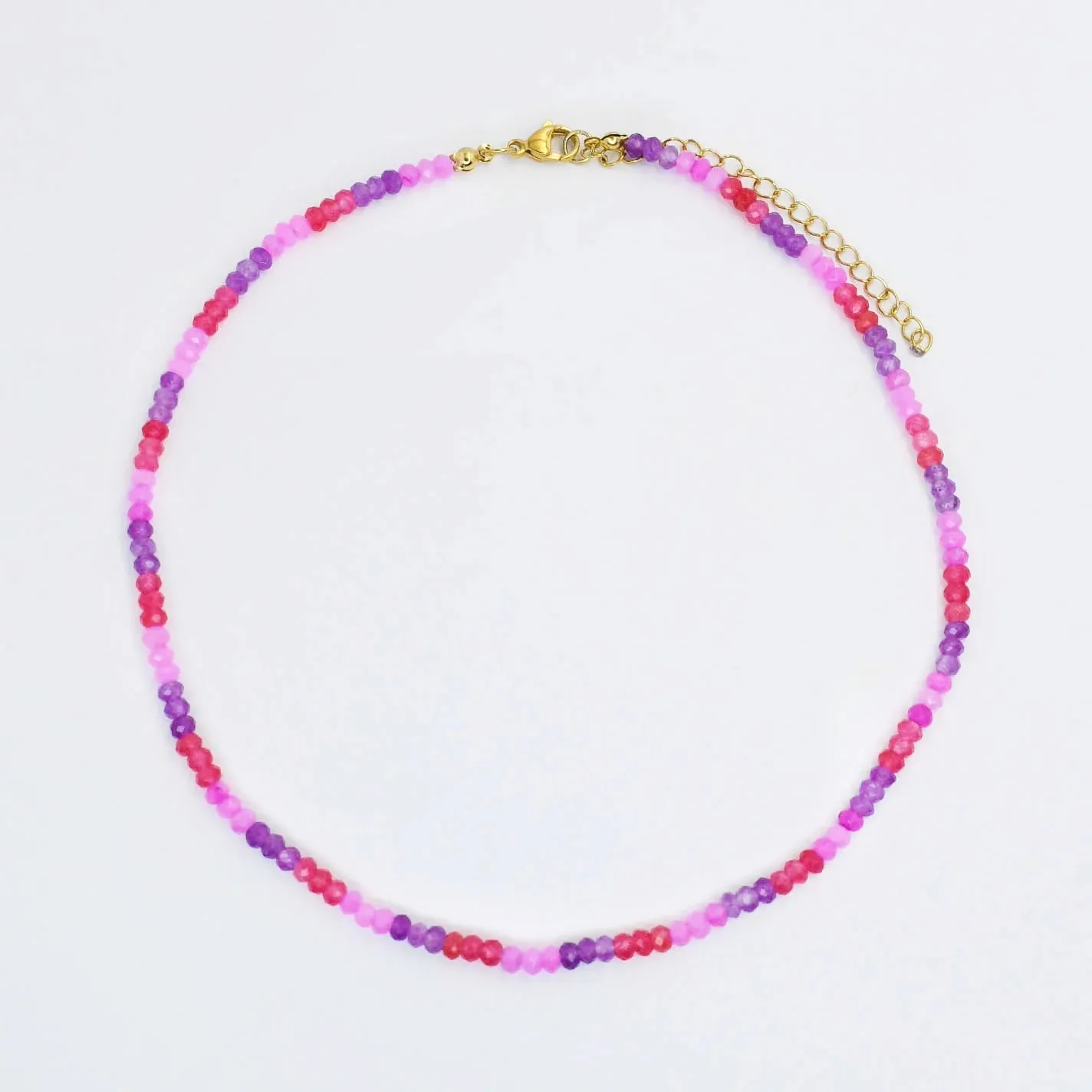 Magenta Dainty Gemstone Necklace