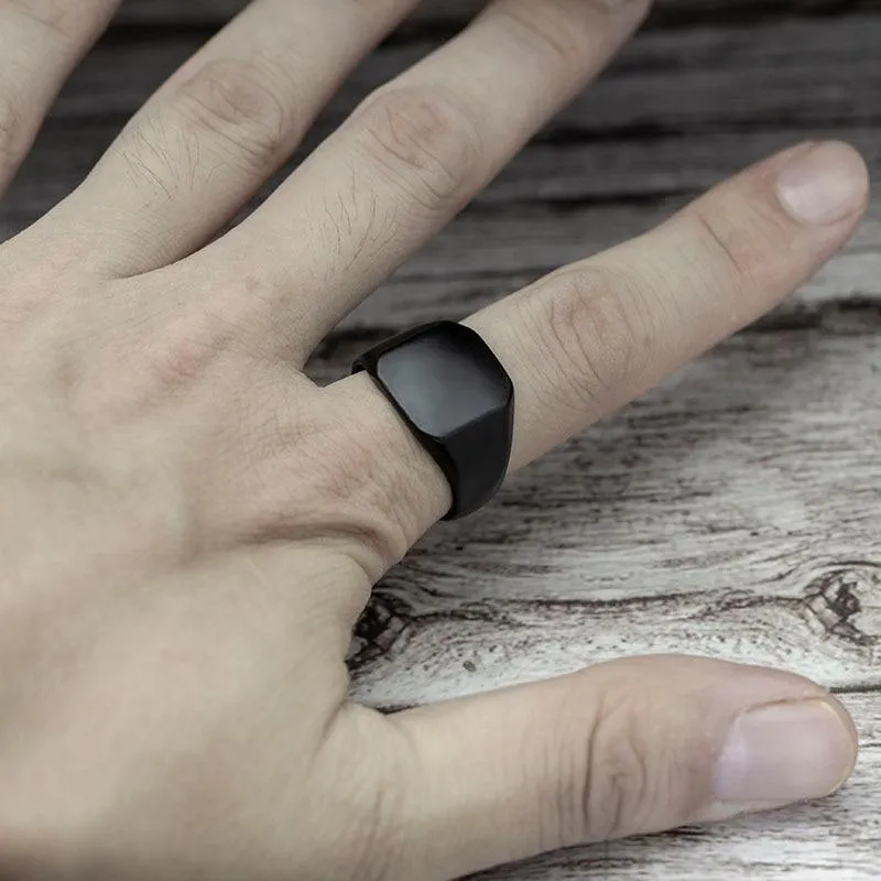 Matte Black Onyx Vikings Energy Ring