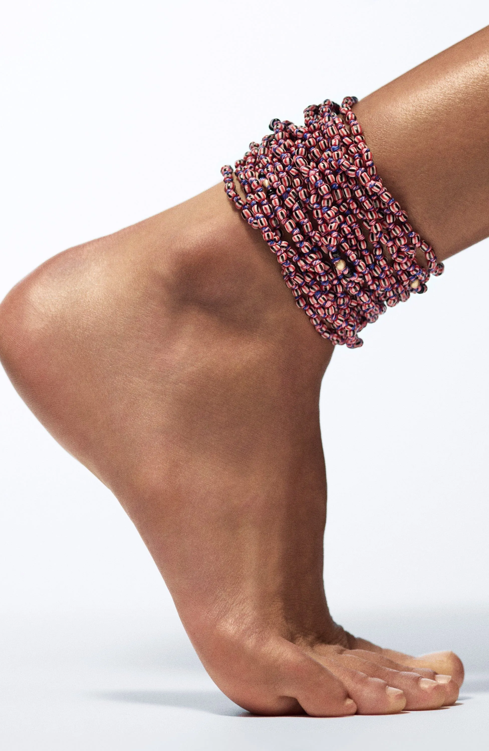 Mauli beads ghana black & pink 4m