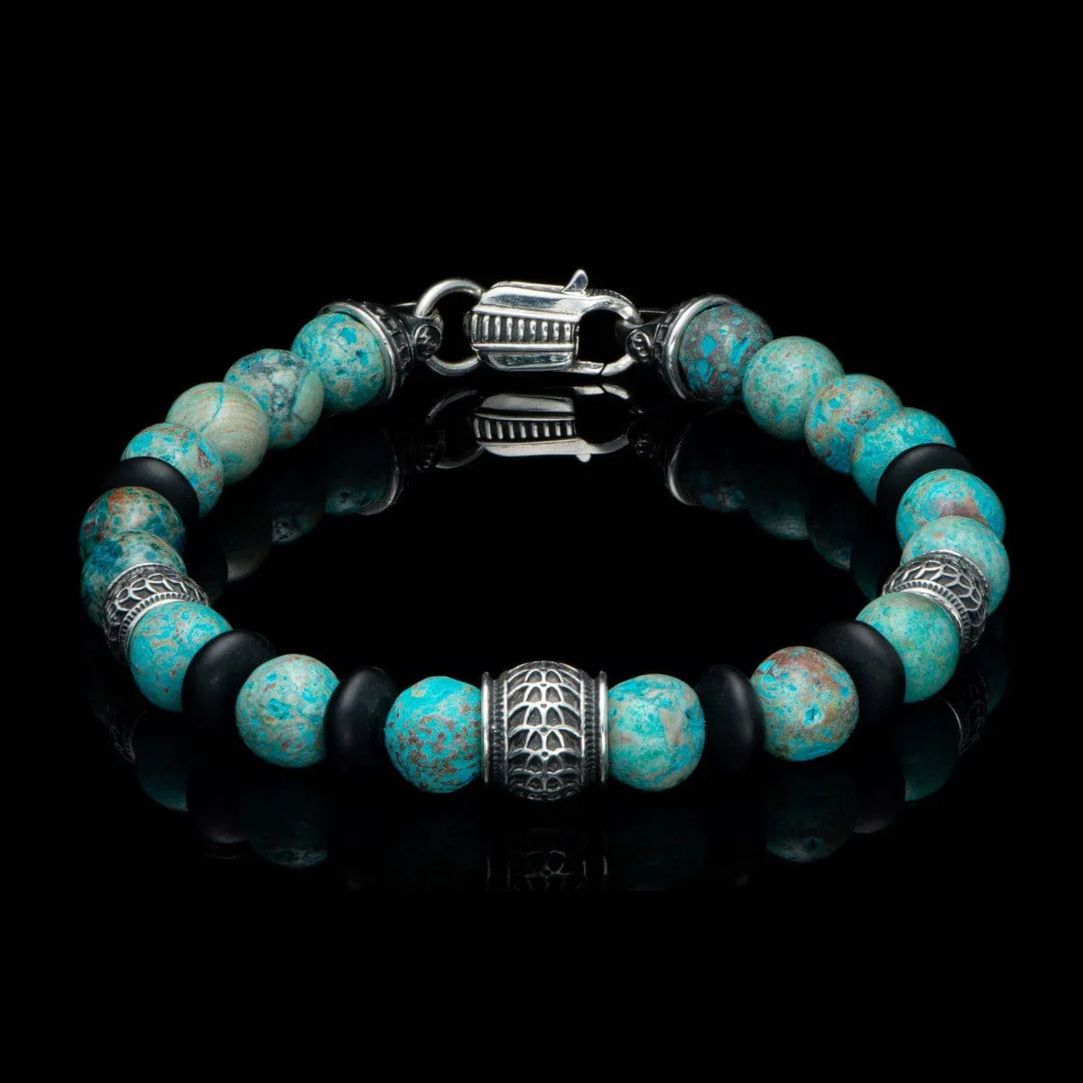Men's Newport Blue Agate Bracelet - BB49 BLA