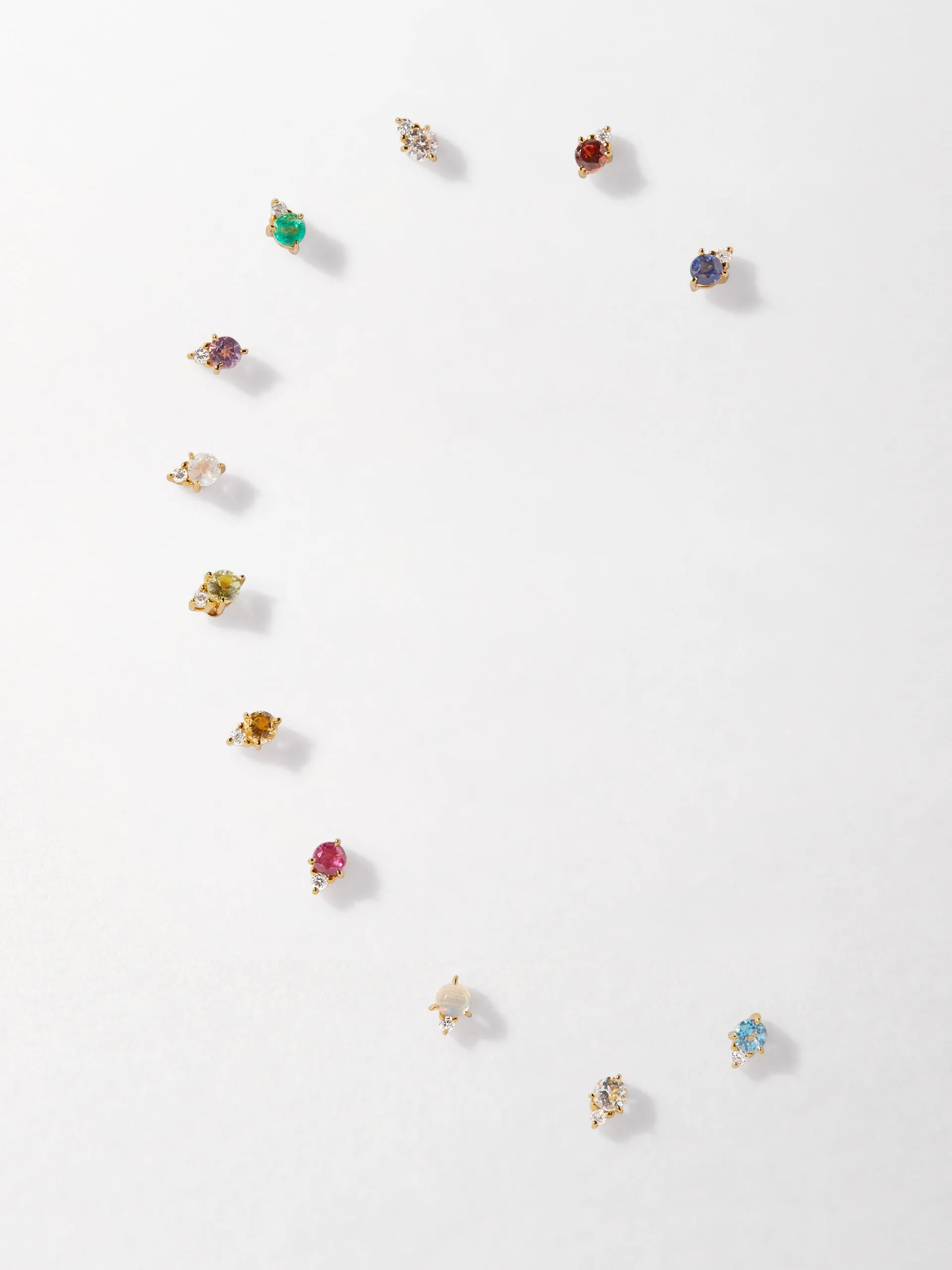 Moonstone diamond stud earrings