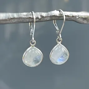 Moonstone Earrings Dangle Sterling Silver Minimalist Jewelry