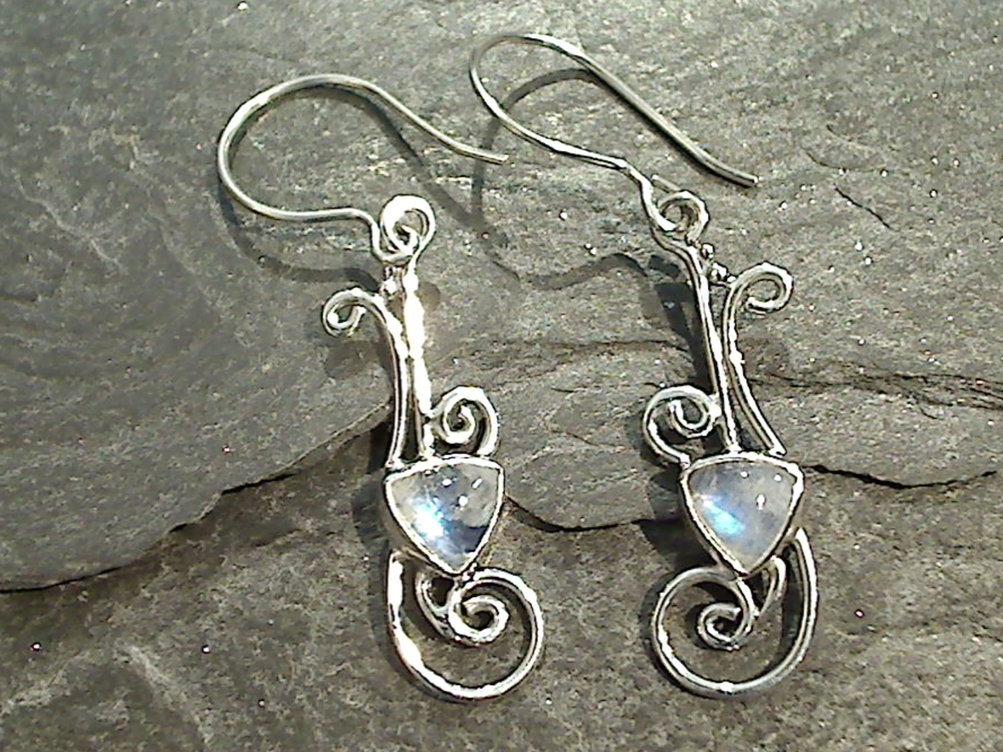 Moonstone, Sterling Silver Earrings