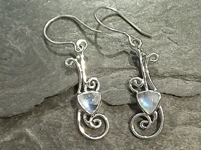 Moonstone, Sterling Silver Earrings