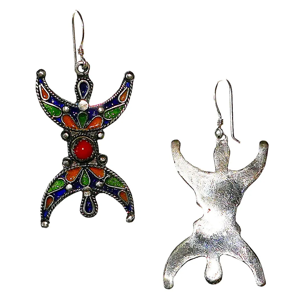 Moroccan Tribal Enameled earrings, EG002201