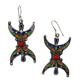 Moroccan Tribal Enameled earrings, EG002201