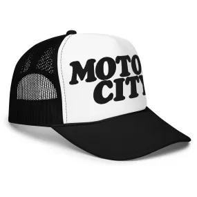 Motor City Foam Trucker Hat - Black  - Embroidered with White