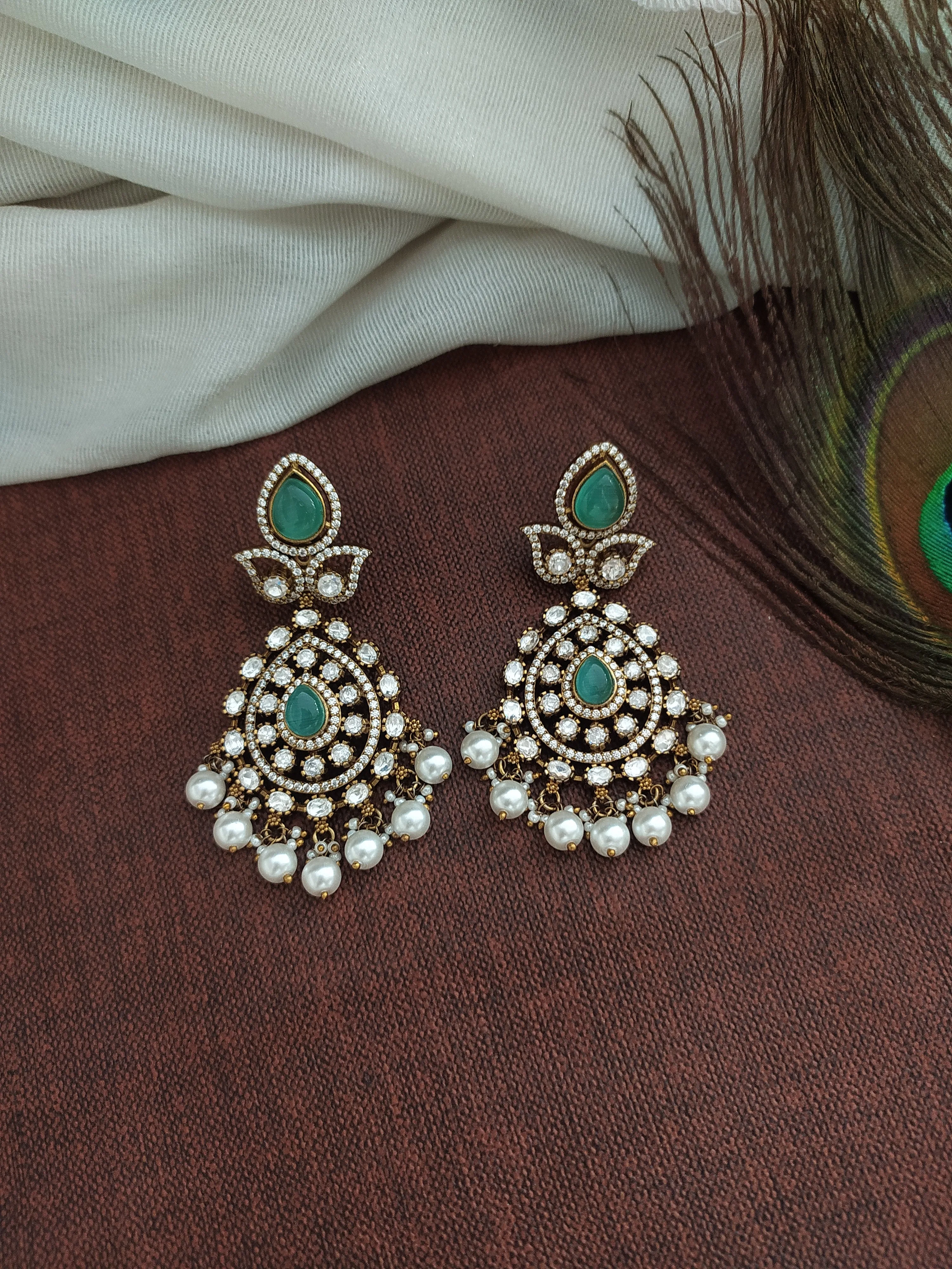 Multilayer Design Tilak Shaped Victorian Necklace Set