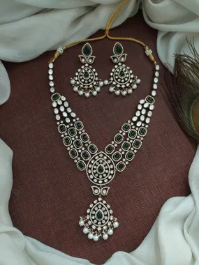 Multilayer Design Tilak Shaped Victorian Necklace Set