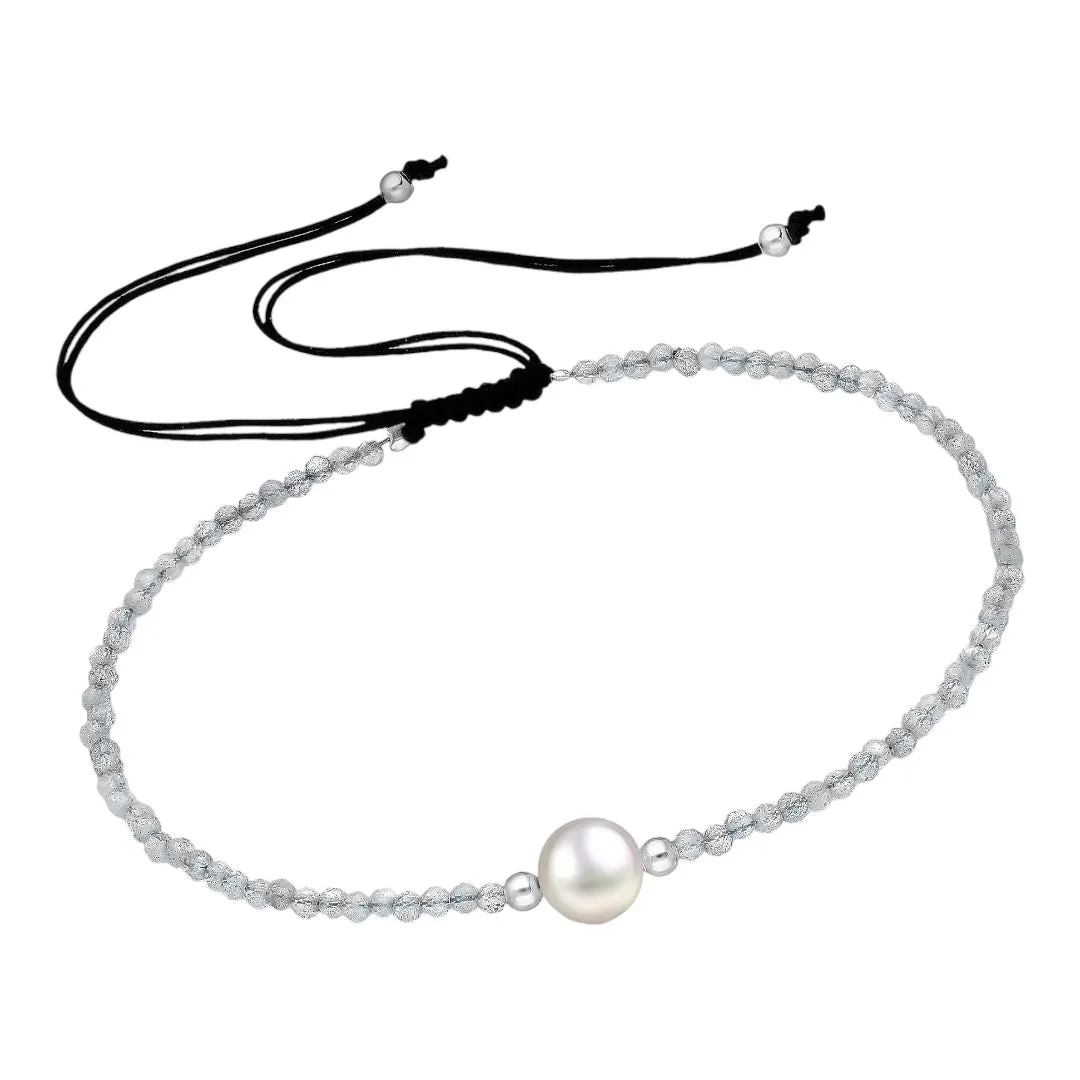 Natural Gemstone and Pearl Bead Bracelet Birthstone Luxury Adjustable Chakra Hypoallergenic KESLEY Luxury Jewelry