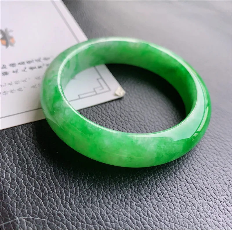 Natural Jade Bangle Jadeite Bangle Internal Diameter 57.3mm 00928