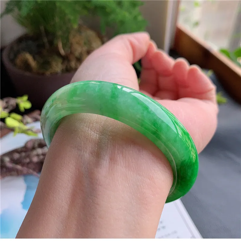 Natural Jade Bangle Jadeite Bangle Internal Diameter 57.3mm 00928