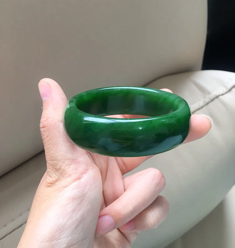 Natural Jade Bangle Nephrite Bangle Internal Diameter 54.3mm NBE026