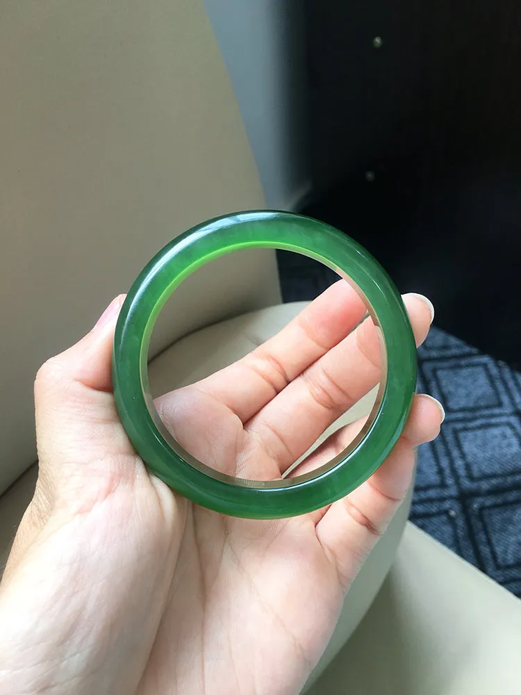 Natural Jade Bangle Nephrite Bangle Internal Diameter 56.2mm NBE025