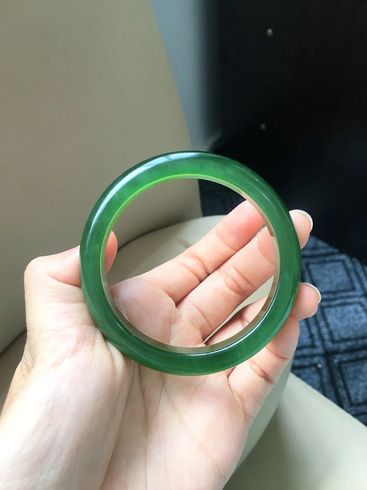 Natural Jade Bangle Nephrite Bangle Internal Diameter 56.2mm NBE025