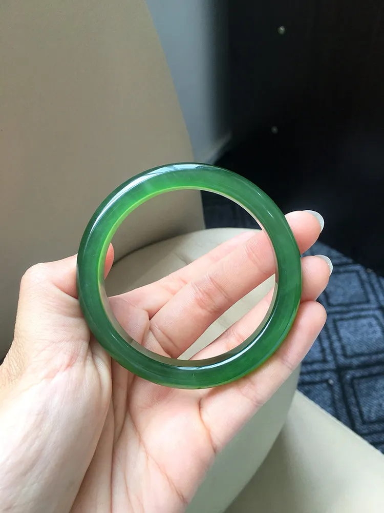 Natural Jade Bangle Nephrite Bangle Internal Diameter 56.2mm NBE025