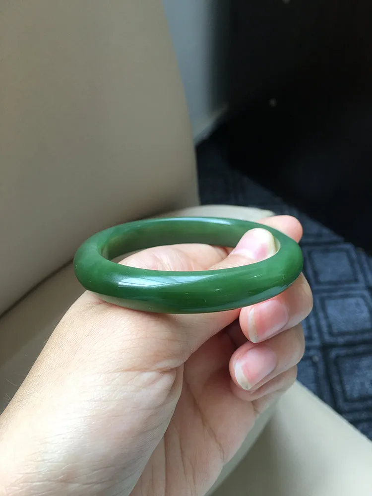 Natural Jade Bangle Nephrite Bangle Internal Diameter 56.2mm NBE025
