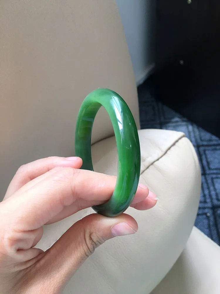 Natural Jade Bangle Nephrite Bangle Internal Diameter 56.2mm NBE025