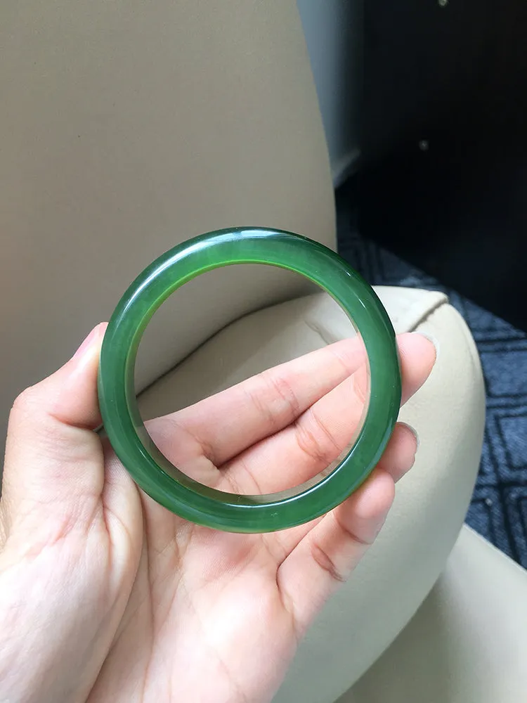 Natural Jade Bangle Nephrite Bangle Internal Diameter 56.2mm NBE025