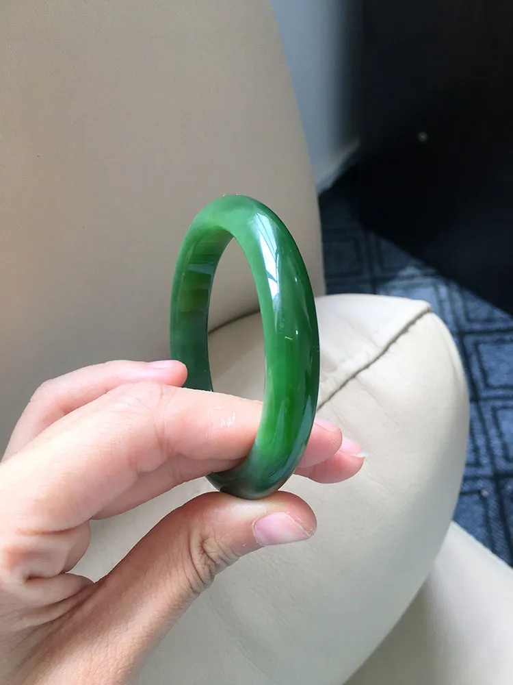 Natural Jade Bangle Nephrite Bangle Internal Diameter 56.2mm NBE025