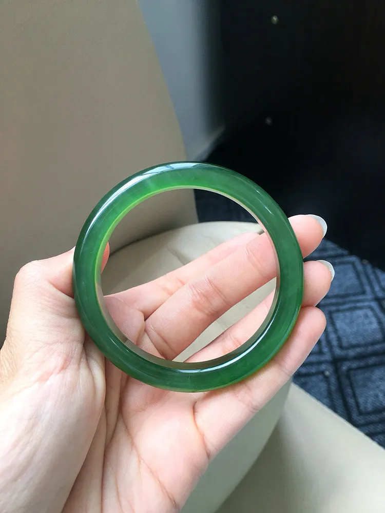Natural Jade Bangle Nephrite Bangle Internal Diameter 56.2mm NBE025