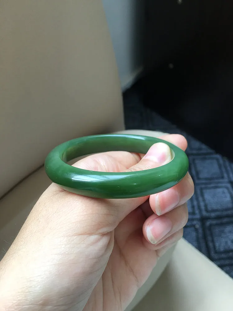 Natural Jade Bangle Nephrite Bangle Internal Diameter 56.2mm NBE025