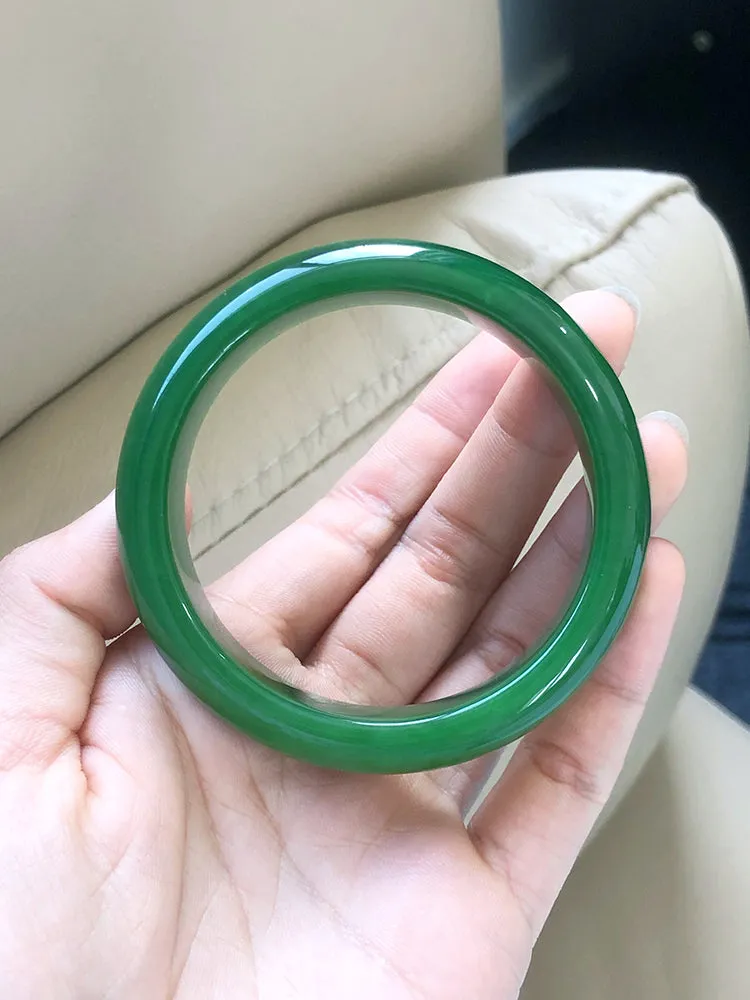Natural Jade Bangle Nephrite Bangle Internal Diameter 56.8mm NBE002