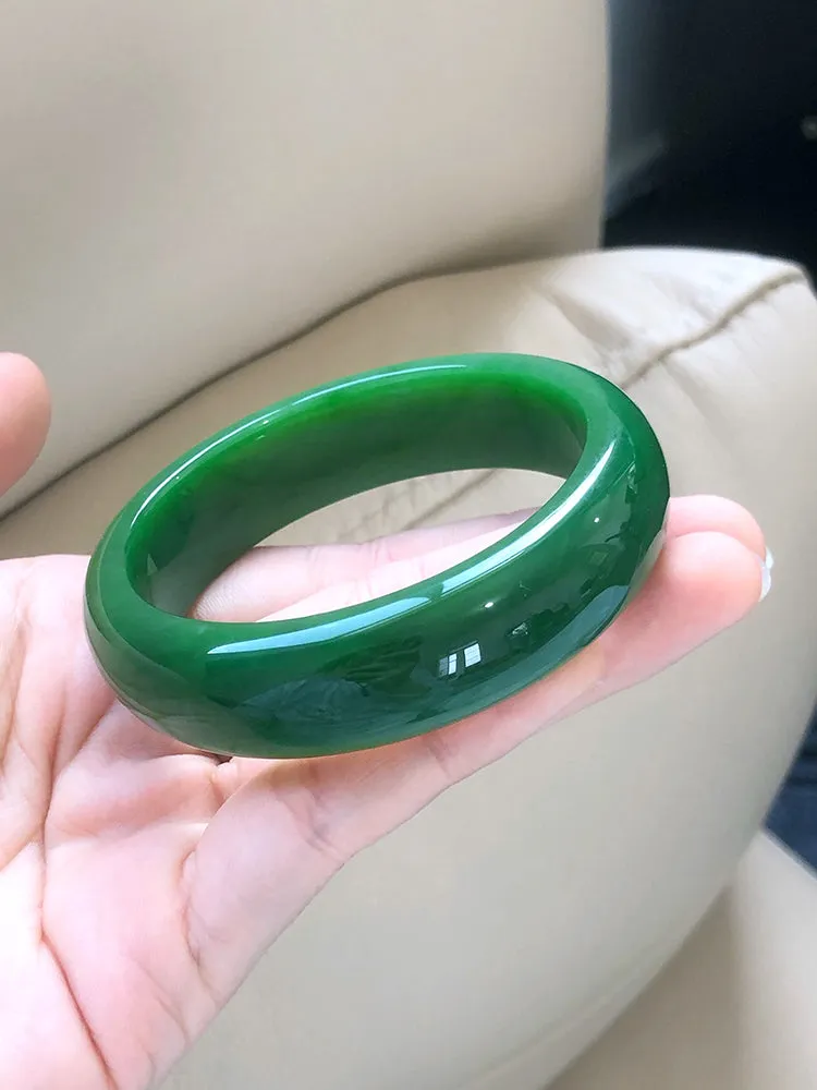 Natural Jade Bangle Nephrite Bangle Internal Diameter 56.8mm NBE002
