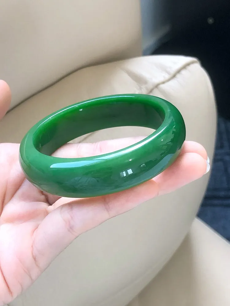 Natural Jade Bangle Nephrite Bangle Internal Diameter 56.8mm NBE002