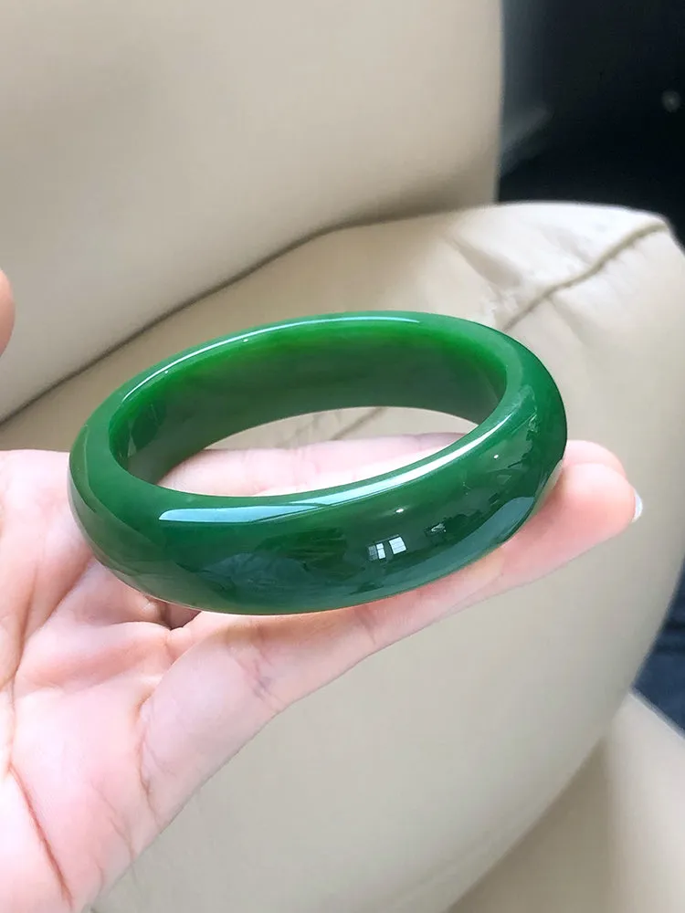 Natural Jade Bangle Nephrite Bangle Internal Diameter 56.8mm NBE002