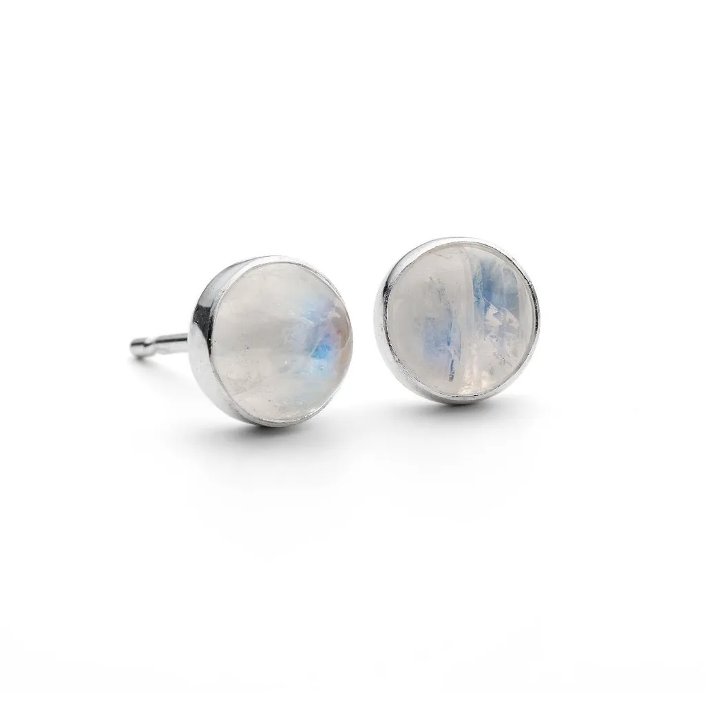 Nebula Moonstone 6mm Stud Earrings