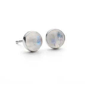 Nebula Moonstone 6mm Stud Earrings