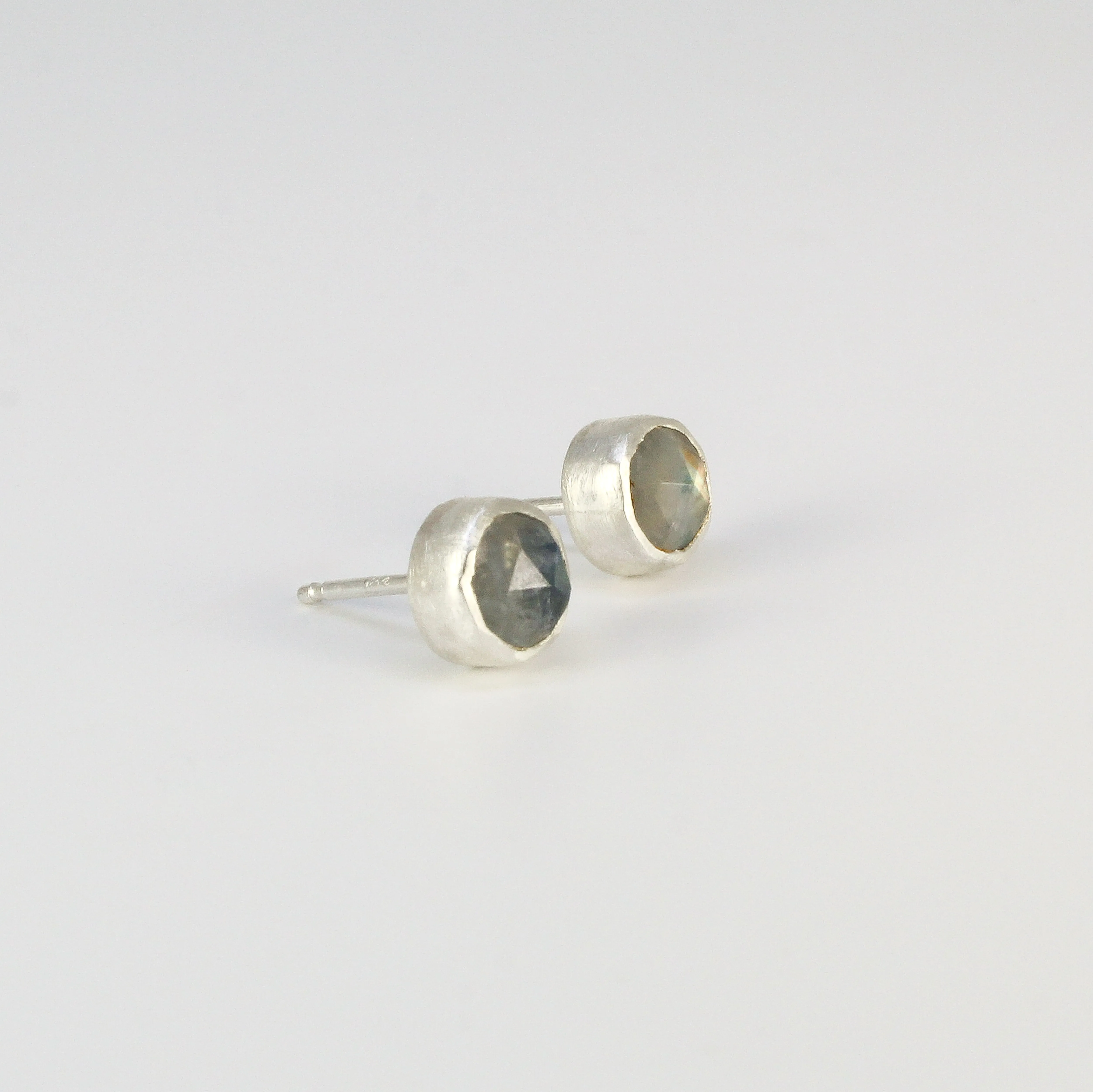 NEW! Stone Stud Earrings in Sterling Silver by Ashley Procopio