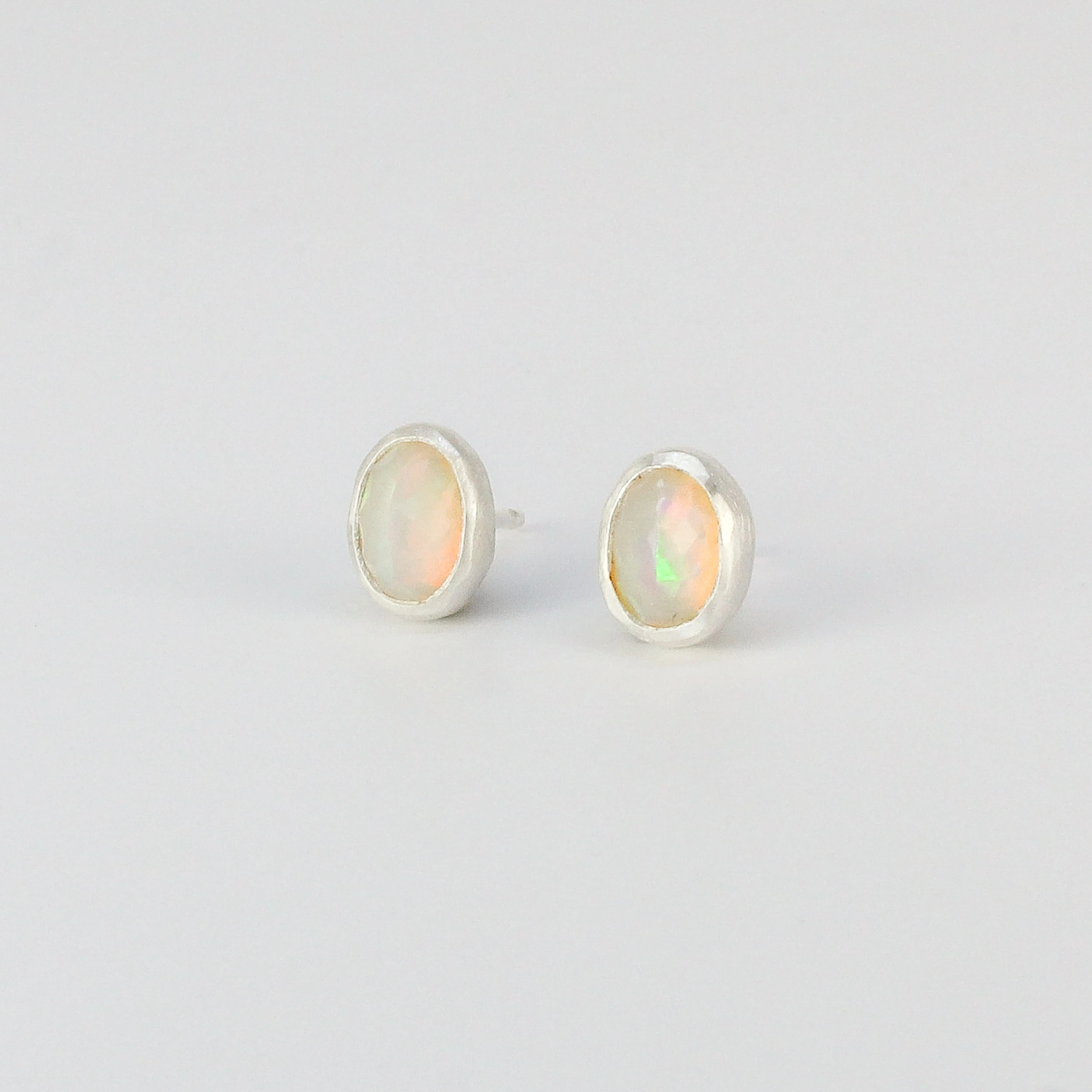NEW! Stone Stud Earrings in Sterling Silver by Ashley Procopio